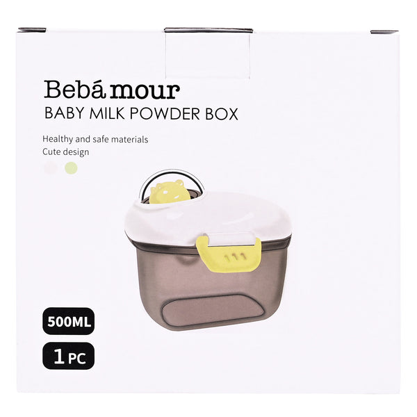 Bebamour Baby Milk Powder Dispenser Cute Dairy Cow Portable Milk Powder Storage Container for Travel Outdoor Activity Airtight Food Snacks Box with Lid, Leveler and Spoon