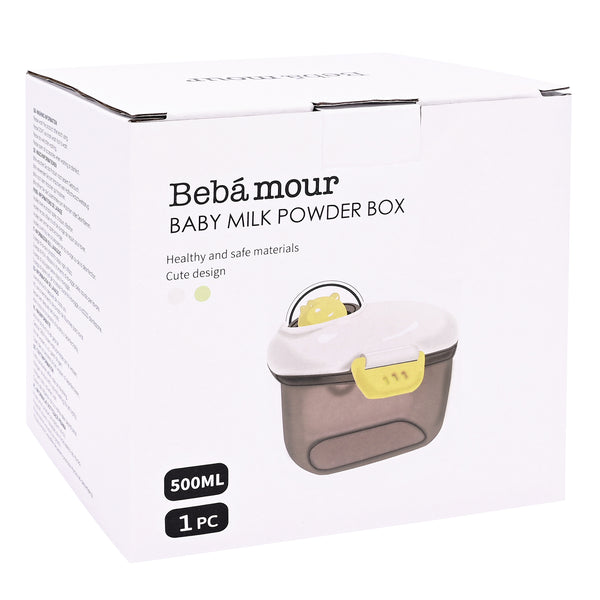 Bebamour Baby Milk Powder Dispenser Cute Dairy Cow Portable Milk Powder Storage Container for Travel Outdoor Activity Airtight Food Snacks Box with Lid, Leveler and Spoon