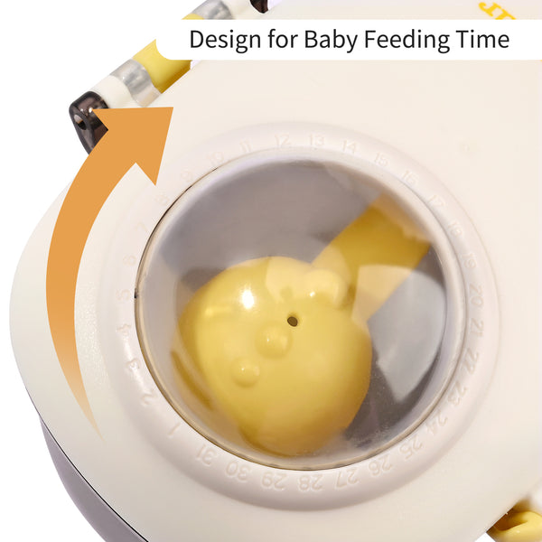 Bebamour Baby Milk Powder Dispenser Cute Dairy Cow Portable Milk Powder Storage Container for Travel Outdoor Activity Airtight Food Snacks Box with Lid, Leveler and Spoon