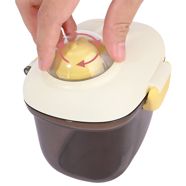 Bebamour Baby Milk Powder Dispenser Cute Dairy Cow Portable Milk Powder Storage Container for Travel Outdoor Activity Airtight Food Snacks Box with Lid, Leveler and Spoon