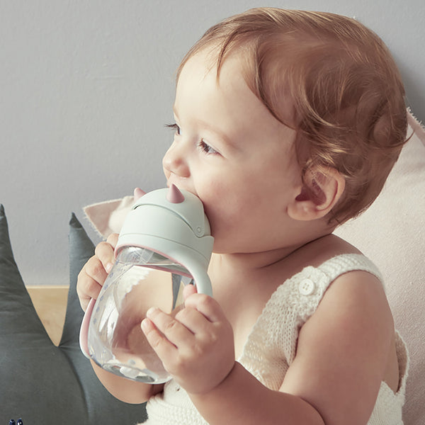 Bebamour Baby Sippy Cup with Straw for Baby and Toddler with Double Handle BPA Free, No Spill Safe Learner Bottle