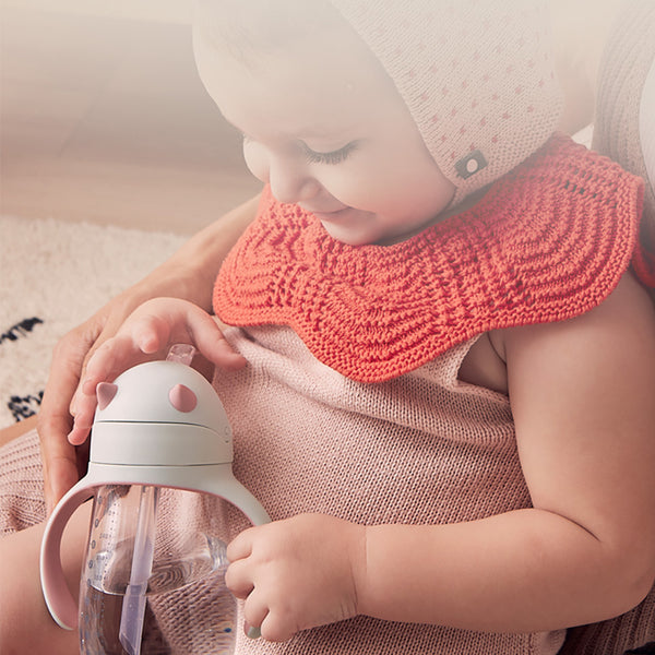 Bebamour Baby Sippy Cup with Straw for Baby and Toddler with Double Handle BPA Free, No Spill Safe Learner Bottle