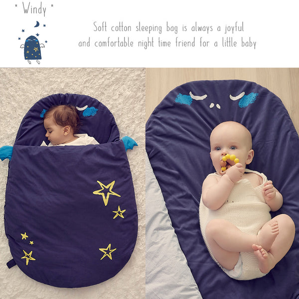 Bebamour Anti Kick Baby Sleeping Bag Safe Nights Cotton Baby Sleep Bag 2.5 Tog 0-18 Months Cute Infant Boy Girls Sleeping Sack Baby Wrap Blanket