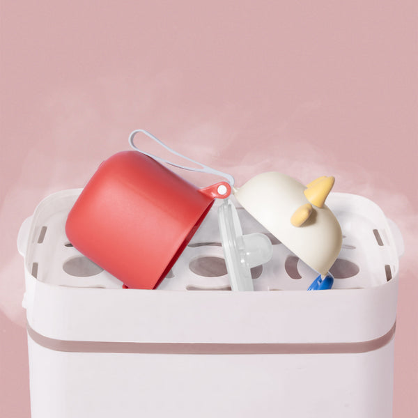 Bebamour Baby Milk Powder Dispenser Cute Dairy Cow Portable Milk Powder Storage Container for Travel Outdoor Activity Airtight Food Snacks Box with Lid, Leveler and Spoon, 450ML