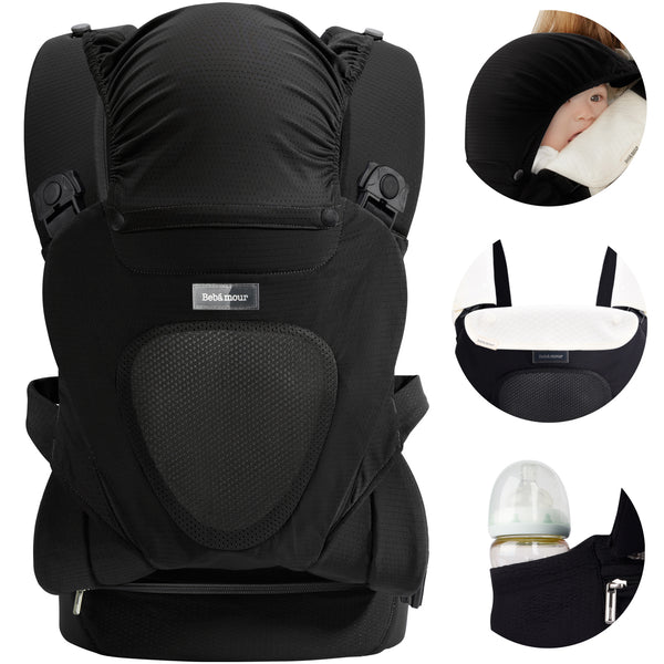 Bebamour Super-Soft Air Mesh Baby Carrier 3+Months Baby Carrier Backpack Child Carrier (Black)