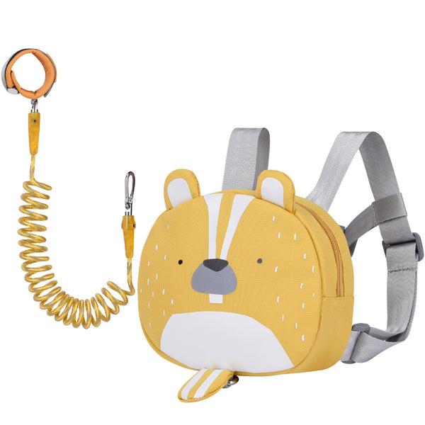 Bebamour Animal Toddler Backpack with Safety Reins Mini Bag with Safety Leash for Children Portable Backpack Rucksack with Safety Harness for Boys and Girls, Grey Bear