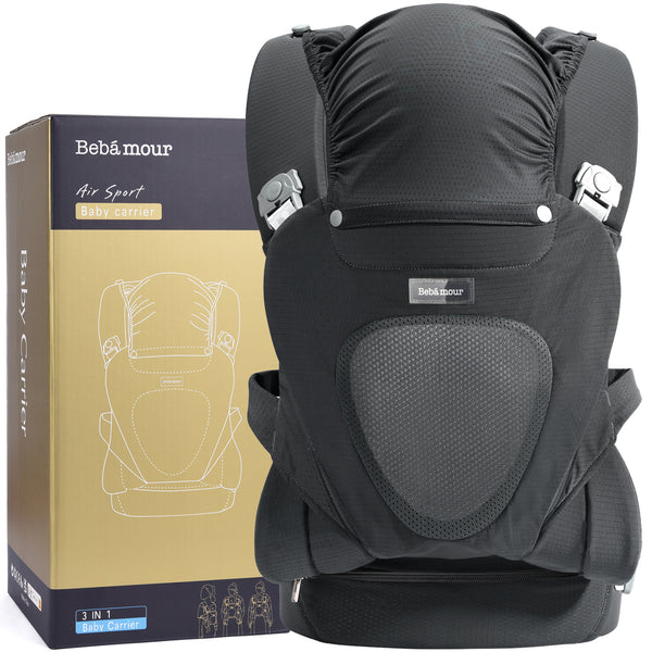 Bebamour Super-Soft Air Mesh Baby Carrier 3+Months Baby Carrier Backpack Child Carrier (Black)