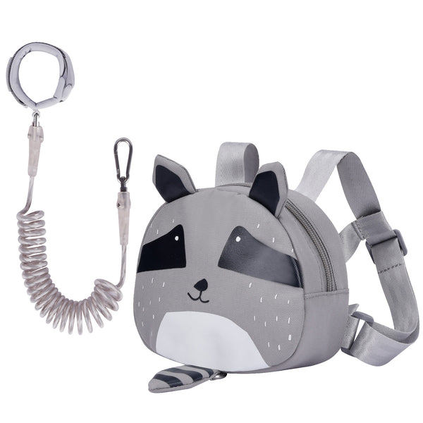 Bebamour Animal Toddler Backpack with Safety Reins Mini Bag with Safety Leash for Children Portable Backpack Rucksack with Safety Harness for Boys and Girls, Grey Bear