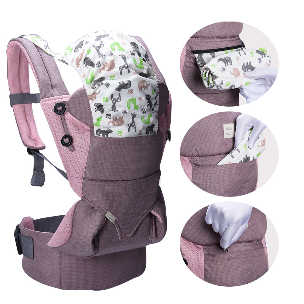 Bebamour Baby Carrier Sling 3 in 1 Ergonomic Baby Carrier Backpack for Newborn Breathable and Soft Baby Warp for Infant and Toddlers (Dusty Pink)