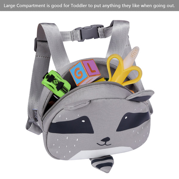 Bebamour Animal Toddler Backpack with Safety Reins Mini Bag with Safety Leash for Children Portable Backpack Rucksack with Safety Harness for Boys and Girls, Grey Bear