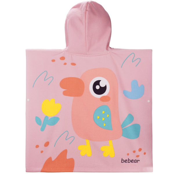 Bebamour Baby Bath Towels with Hood 100% Organic Wearable Hooded Towel for Boys Girls Absorbent Hooded Towel for Toddlers, 25"x 23", Dino