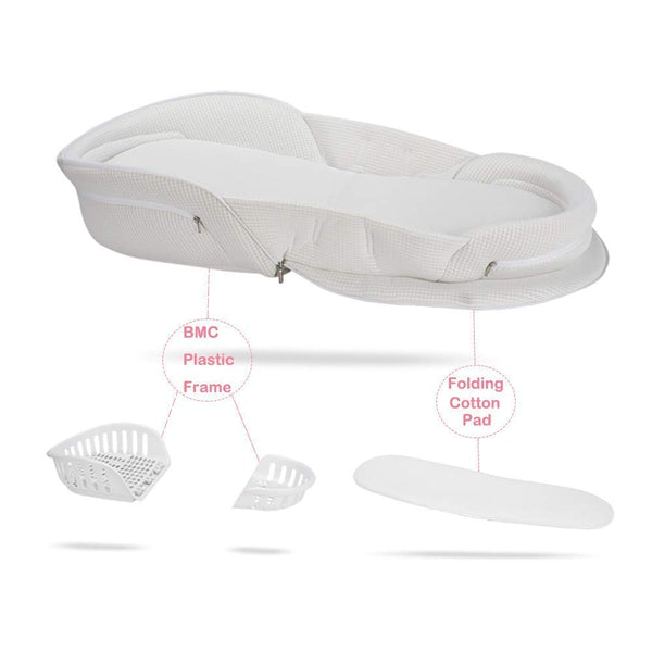 Bebamour Baby Portable Bed Foldable Bassinet for Bed Bionic Travel Bed Womb-Like Protector Baby Snuggle Nest Bed Cosleeping Baby Bed 0-36 Months