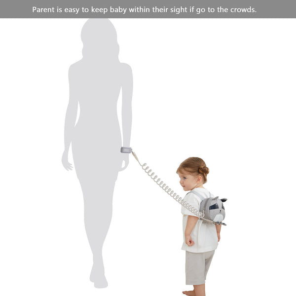 Bebamour Animal Toddler Backpack with Safety Reins Mini Bag with Safety Leash for Children Portable Backpack Rucksack with Safety Harness for Boys and Girls, Grey Bear