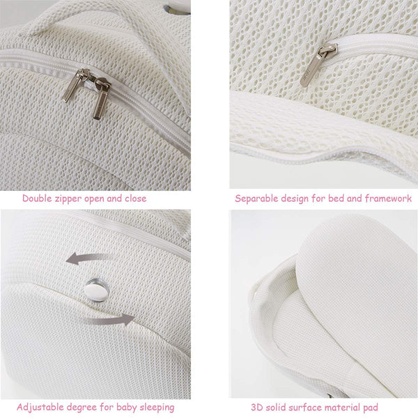 Bebamour Baby Portable Bed Foldable Bassinet for Bed Bionic Travel Bed Womb-Like Protector Baby Snuggle Nest Bed Cosleeping Baby Bed 0-36 Months