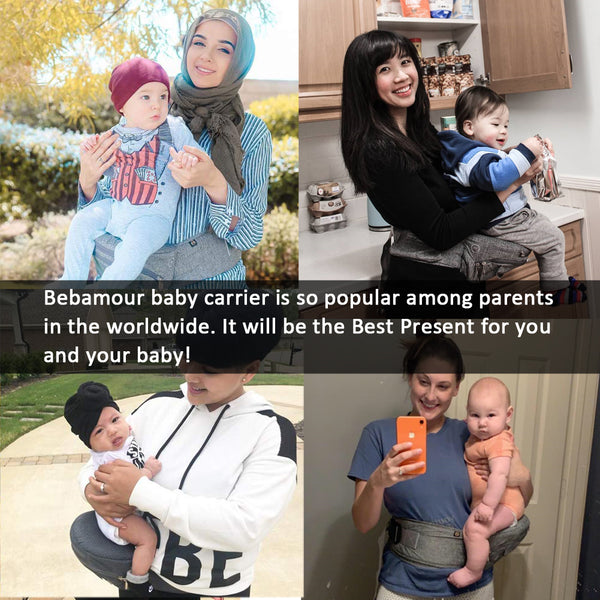 Bebamour Baby Carrier Hip Seat Carrier Baby Waist Seat 0-36 Months,Approved by U.S. Safety Standards