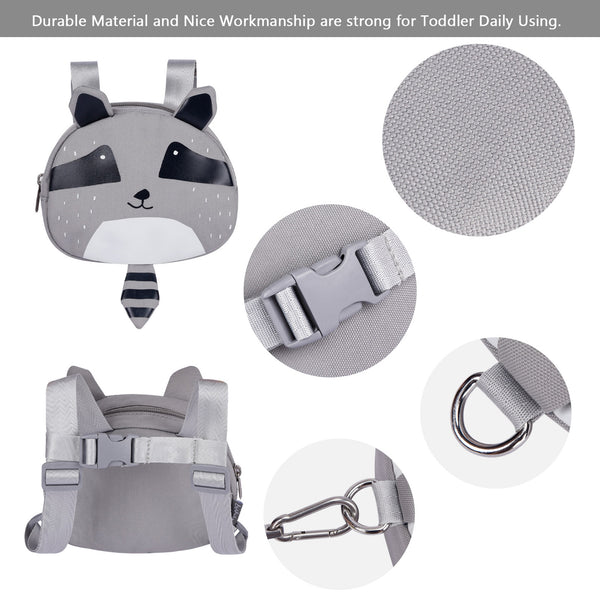 Bebamour Animal Toddler Backpack with Safety Reins Mini Bag with Safety Leash for Children Portable Backpack Rucksack with Safety Harness for Boys and Girls, Grey Bear