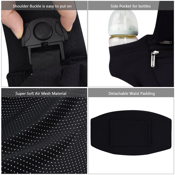 Bebamour Super-Soft Air Mesh Baby Carrier 3+Months Baby Carrier Backpack Child Carrier (Black)