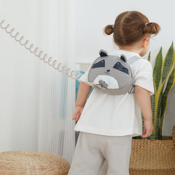 Bebamour Animal Toddler Backpack with Safety Reins Mini Bag with Safety Leash for Children Portable Backpack Rucksack with Safety Harness for Boys and Girls, Grey Bear