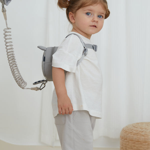 Bebamour Animal Toddler Backpack with Safety Reins Mini Bag with Safety Leash for Children Portable Backpack Rucksack with Safety Harness for Boys and Girls, Grey Bear