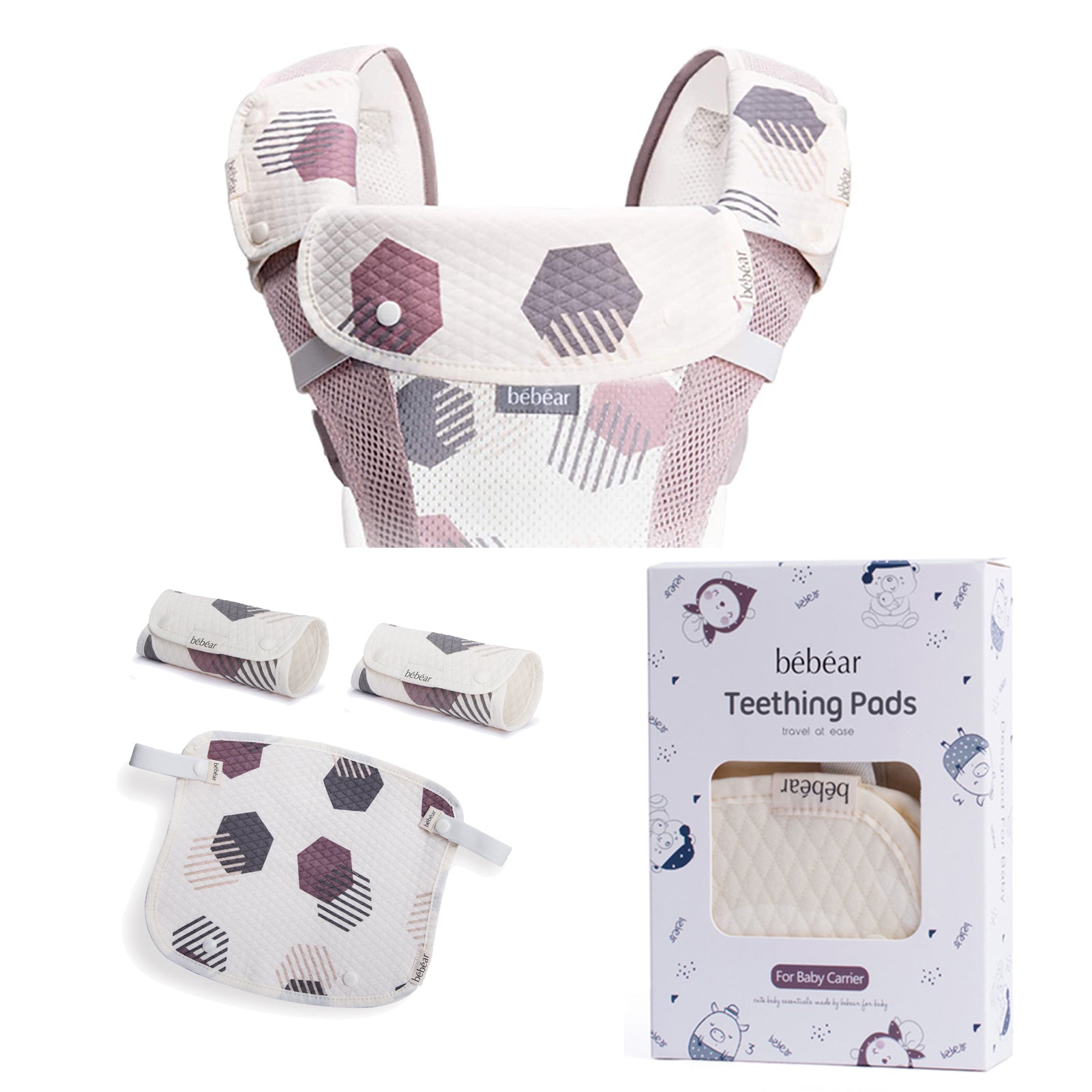 Bebamour Teething Pads for Baby Carrier, 100% Cotton Drool Bibs for Baby Carrier Newborn to Toddler