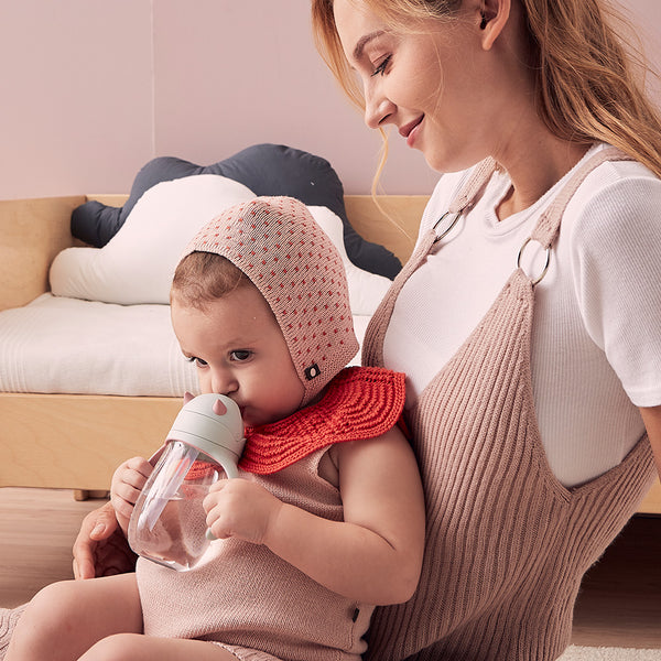 Bebamour Baby Sippy Cup with Straw for Baby and Toddler with Double Handle BPA Free, No Spill Safe Learner Bottle