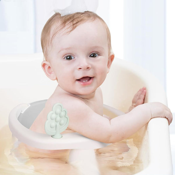 Bebamour Baby Bath Seat 6 Months Plus Folding Stand Baby Bath Tub with Strong Suction Spray-Designed Baby Bath Support Non Slip Bath Chair for Baby