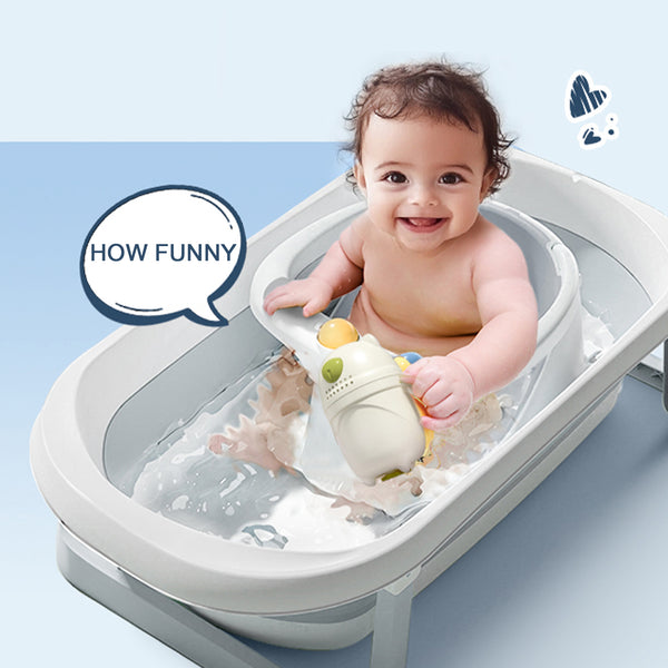 Bebamour Baby Bath Seat 6 Months Plus Folding Stand Baby Bath Tub with Strong Suction Spray-Designed Baby Bath Support Non Slip Bath Chair for Baby