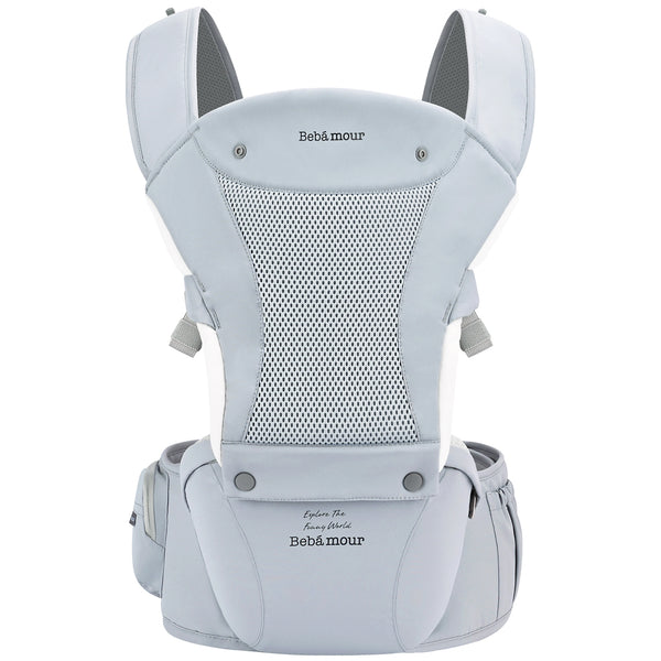 Bebamour Baby Carrier Front and Back Carry Baby Newborns to Toddler Baby Hip Carrier with 3 Pieces Teething Pads
