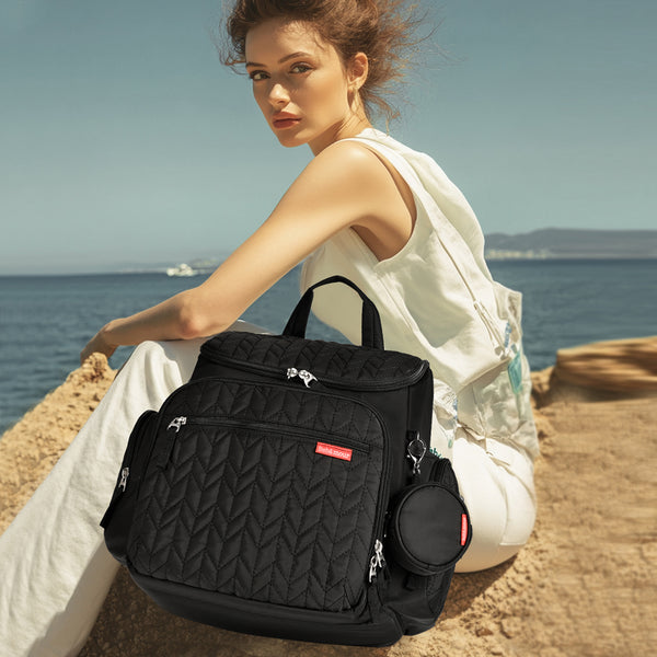 Bebamour Diaper Bag Backpack with Diaper Mat Waterproof Changing Bag for Dad/Mums