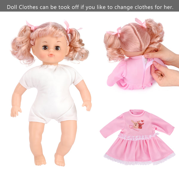 Bebamour Reborn Baby Doll 13.7inch for Toddlers Girls Soft Realistic Silicone Doll with Clothes for 1 Year old Kids Hand Made Doll Collection Toy Birthday Gift