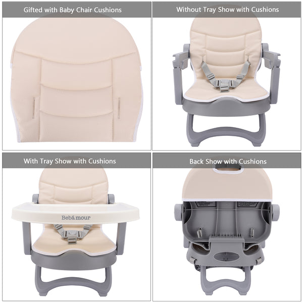 Bebamour Upseat Baby Chair Booster Seat for Dining with Tray Sit Me Up Mini Highchair for Baby Eating, Portable, Travel