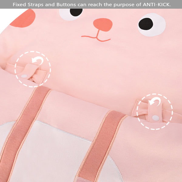 Bebamour Anti Kick Baby Sleeping Bag Safe Nights Cotton Baby Sleep Bag 2.5 Tog 0-18 Months Cute Infant Boy Girls Sleeping Sack Baby Wrap Blanket