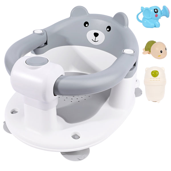 Bebamour Baby Bath Seat 6 Months Plus Folding Stand Baby Bath Tub with Strong Suction Spray-Designed Baby Bath Support Non Slip Bath Chair for Baby