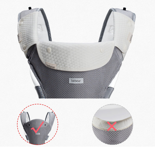 Bebamour Baby Carrier Summer Mesh Baby Carrier Hipseat 6 in 1 Baby Sling Foldable Large Storage