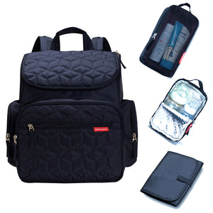 Bebamour Diaper Bag Backpack with Diaper Mat Waterproof Changing Bag for Dad/Mums