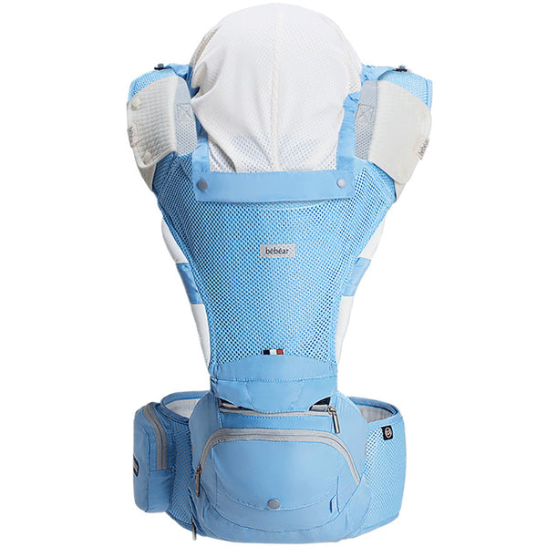Bebamour Baby Carrier Summer Mesh Baby Carrier Hipseat 6 in 1 Baby Sling Foldable Large Storage