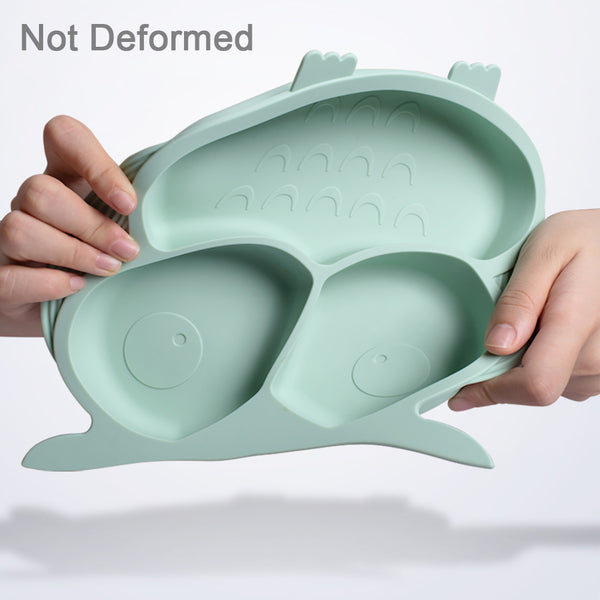 Bebamour Toddler Plates with Suction, Baby Toddler Plate for Stay Put Feeding Plate, BPA Free, FDA Approved Suction Plates for Toddlers, Dishwasher/Microwave Safe Silicone Placemat 21*21*3cm