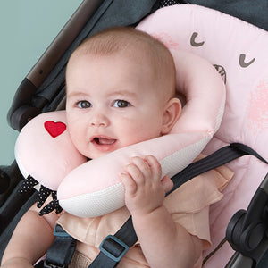 Bebamour Baby Pillow Baby Head Rest Pillow for Stroller Cotton Neck & Chin Support Pillow for Infant Cute Monster Shape Baby Neck Protection Pillow for Travelling