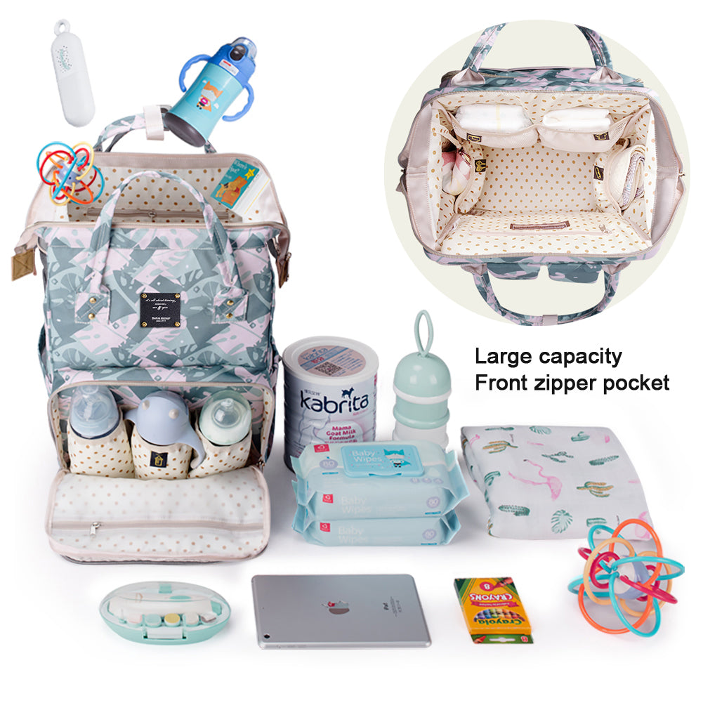 Bebamour Diaper Bag Backpack Multi Function Waterproof Maternity Nappy Bags for Travel with Baby