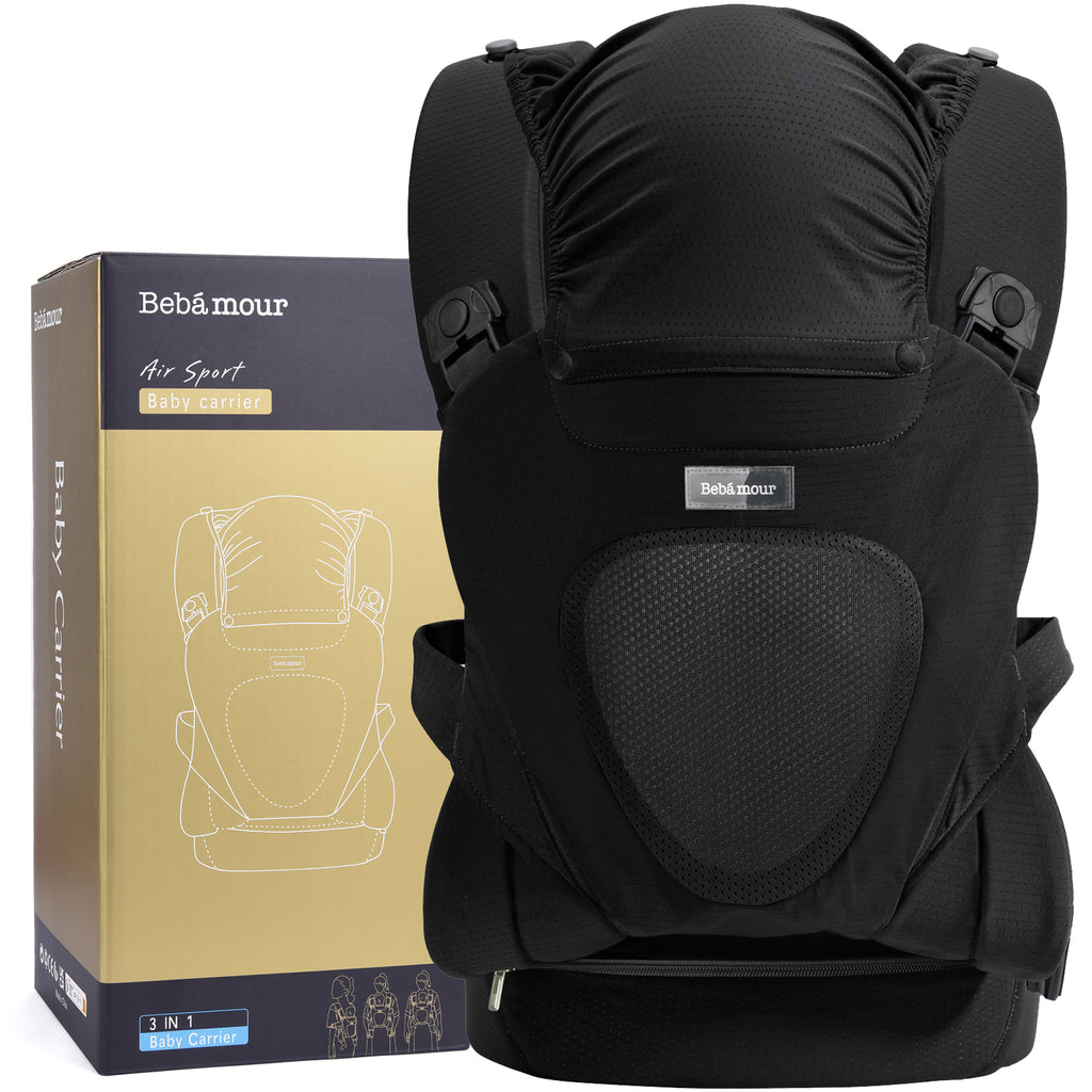 Bebamour Super-Soft Air Mesh Baby Carrier 3+Months Baby Carrier Backpack Child Carrier (Black) Black