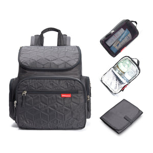 Bebamour Diaper Bag Backpack with Diaper Mat Waterproof Changing Bag for Dad/Mums