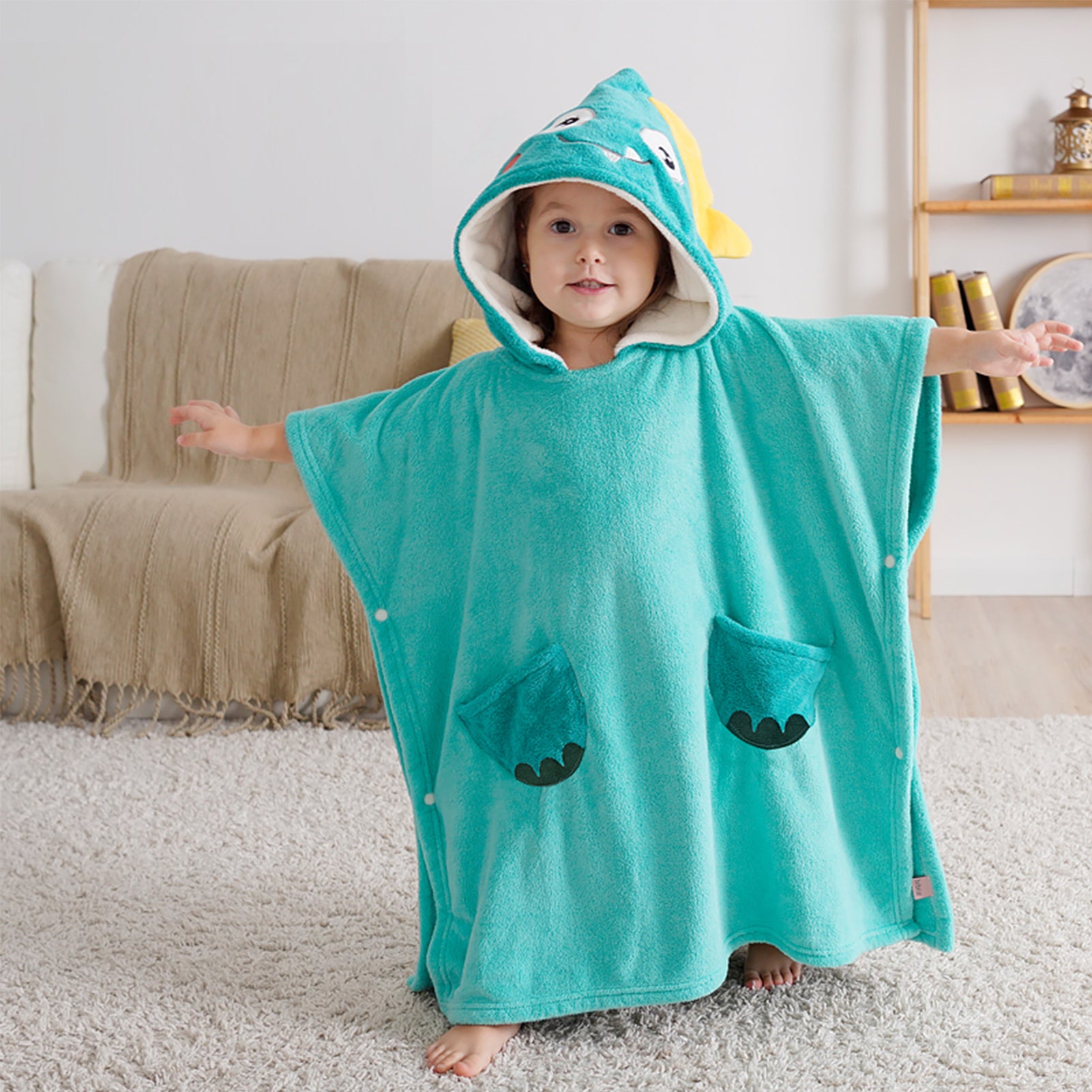 Bath Towels Kids Hooded Beach Poncho Baby Poncho Summer Children