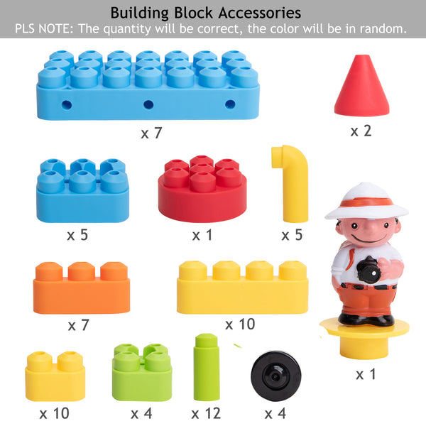 Bebamour 68PCS Tube Lock Building Blocks Early Educational Kid Building Blocks DIY Toys Plugging Toy Assemble Car Construction Toy for 3 Year Old Kid