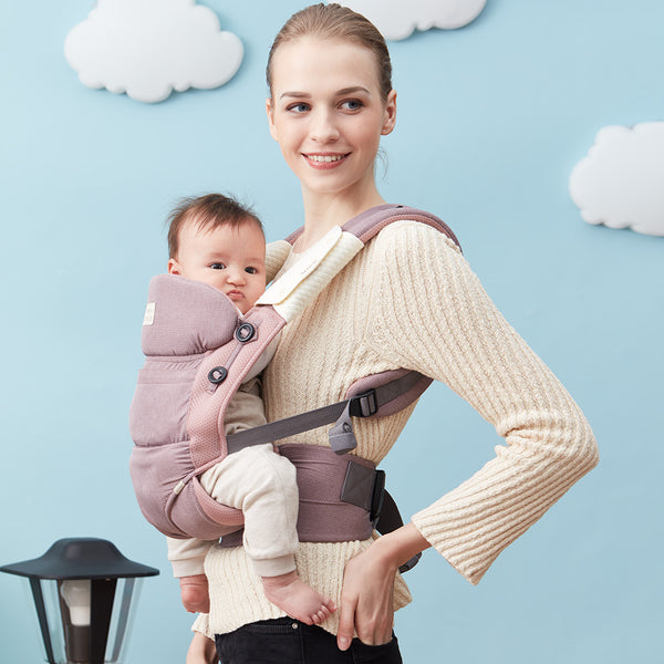 Bebamour Baby Carrier Sling 3 in 1 Ergonomic Baby Carrier Backpack for Newborn Breathable and Soft Baby Warp for Infant and Toddlers (Dusty Pink)
