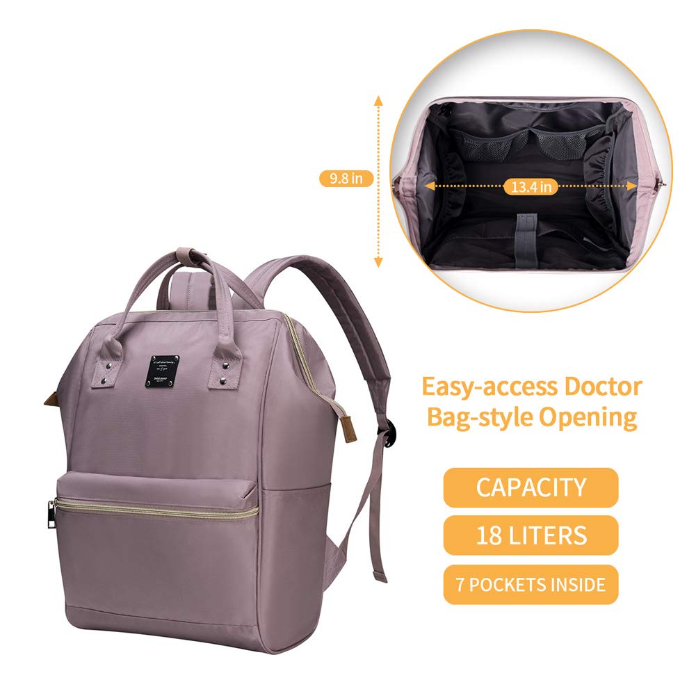 Bebamour Casual College Backpack Lightweight Travel Wide Open Back to School Backpack for Women&Men