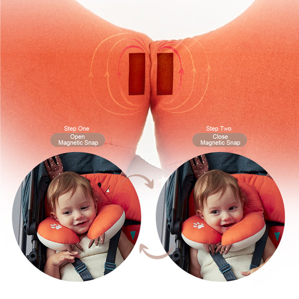 Bebamour Baby Pillow Baby Head Rest Pillow for Stroller Cotton Neck & Chin Support Pillow for Infant Cute Monster Shape Baby Neck Protection Pillow for Travelling
