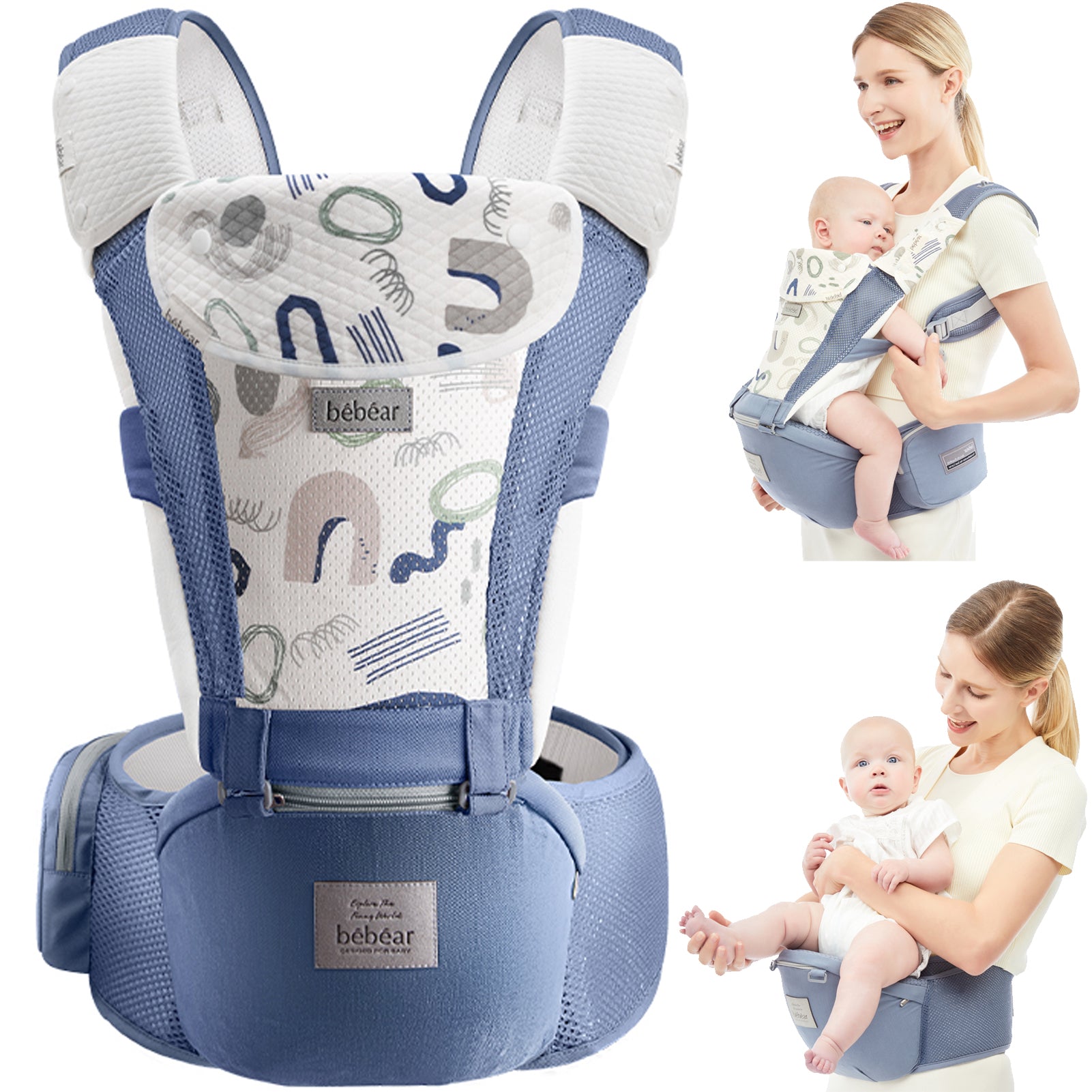 Bebamour Baby Carrier Front and Back Carry Baby Newborns to Toddler Ba